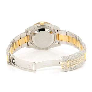 Moda de lujo hecho a mano VVS Clarity Moissanite Diamond Watch relojes de pulsera completamente helados con esfera redonda precio bajo - Product Image 5