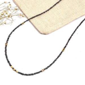 Collier en diamant noir non taillé de 2-3 mm - Product Image 6