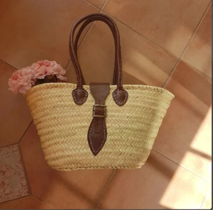 Sac en paille de qualité supérieure, panier français, panier de marché français, sac de plage, panier marocain fait main - Product Image 1