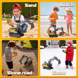 Jouet d'excavatrice télécommandée, excavatrices RC, pelle hydraulique, jouets de construction, cadeau de Noël pour enfants - Product Image 5