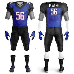 Ensemble d'uniformes de football américain respirants personnalisés, impression par sublimation, logo personnalisé, séchage rapide, couleurs personnalisées d'été, tailles adultes - Product Image 4