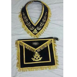 Masonic Grand Lodge GRAND Treasurer APRON with Tassels GOLD BULLION WIRE Masonic Past Master <b>White</b> Apron 100% LAMBSKIN Master - Product Image 6