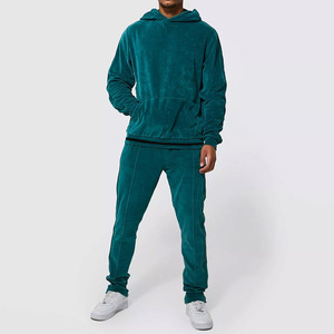 Trajes de chándal de terciopelo de diseñador 2025 para hombres y niños adultos de talla grande chándales personalizados Casual cálido patrón sólido - Product Image 5