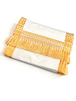 Bordure en dentelle brodée de 3 pouces en polyester et coton avec pompons, couleur personnalisable, pour rideaux décoratifs, robes de danse latine, vêtements et articles pour la maison