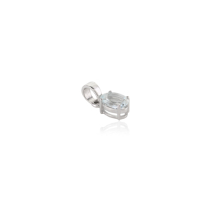 Colgante de piedras preciosas de corte ovalado de Aguamarina Natural de última colección de lujo, joyería de moda de oro blanco amarillo sólido de 18K - Product Image 3