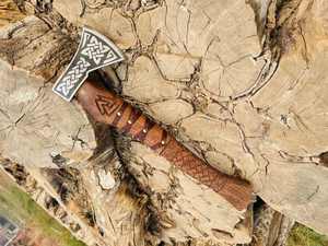 Thewizcrafts LOWDOWN Tomahawks de camping industriels portables et pliables, manche en bois, lame en acier à haute teneur en carbone, tranchant de 106 mm, 380 mm - Product Image 3