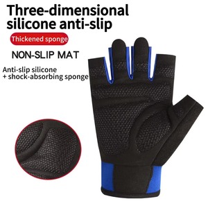 Wholesale Custom Logo Half Finger <b>Weightlifting</b> Gym Gloves Breathable Quick Dry Durable Leather Unisex with Hook & Loop - Product Image 5