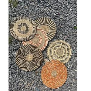 Chambre intérieure rembourrée écologique de couleur naturelle Tapis en rotin de décoration ronds modernes tissés à la main durables - Product Image 5