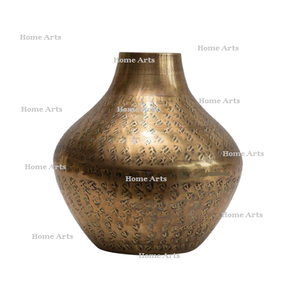 Vase à fleurs en laiton couleur or forme ronde Vase à fleurs de taille personnalisée pour la décoration de fête d'anniversaire de mariage - Product Image 2