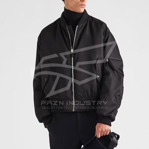 Venta al por mayor de Primavera de nailon chaqueta de vuelo para los hombres de talla grande con cuello alto y logotipo personalizado chaquetas de los hombres - Product Image 1