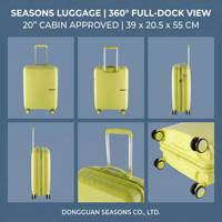 Valise cabine ultra-légère en PP de 20 pouces (115 cm), approuvée par les compagnies aériennes, bagage à roulettes standard européen, personnalisable OEM ODM