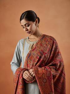 Professional Manufacturer High Quality Embroidered <b>Wool</b> <b>Shawl</b> For Women Top Quality Fabric Soft Women <b>Shawl</b> In Bulk Quantity - Product Image 5