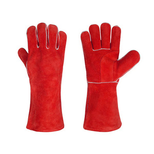 Guantes de cuero dividido de piel de vaca de soldadura amarilla Guantes duraderos de seguridad para las manos industriales resistentes a la abrasión - Product Image 3