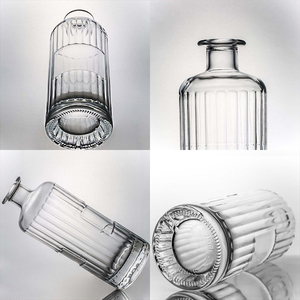 Conception célèbre 700ml 750ml forme personnalisée Logo bouteille en verre col court épaule ronde fond épais bouteille de whisky en verre - Product Image 2