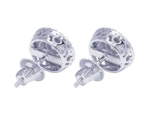 ต่างหูเพชรเม็ดเดี่ยวสีเงินแบบเพชรโมอิสสำหรับผู้หญิง - Product Image 4