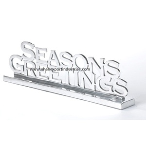 Escultura de letras familiares de Metal Chapado en plata de lujo para el hogar, sala de estar, oficina, esculturas decorativas de escritorio - Product Image 3