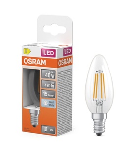 Lampada a Candela LED Retrofit in Cristallo E14 3.4W 4000K 470Lm (Osram 467189) - Product Image 2