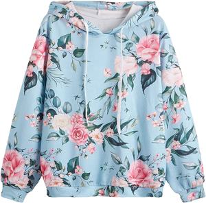 Sweat-shirt à capuche à manches longues pour femmes, imprimé personnalisé avec cordon de serrage - Product Image 4