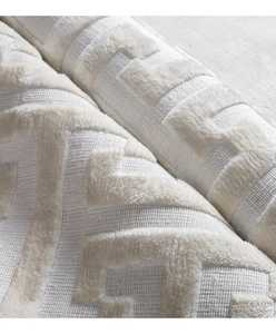 Tapis en peluche doux | Tapis blanc moelleux de luxe avec texture géométrique | Tapis moderne et confortable pour le salon, la chambre et la décoration intérieure - Product Image 6