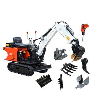 Mini Excavadora AM-08 de 0.8 Toneladas, Sistema Totalmente Hidráulico con Motor y Bomba, Alta Potencia de Excavación, Accesorios Negros - Product Image 1