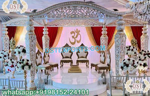 Mandap de mariage de Style sud-indien Padmavati, ensemble de Mandap de mariage traditionnel sud-indien, thème de jardin en plein air - Product Image 6