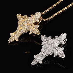 Élégant Cygne Diamant 925 Argent Lab Cultivé Diamant Gothique Croix Crâne Pendentif Collier Glacé Hip Hop Déclaration Bijoux IGI - Product Image 2
