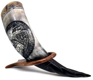 Cuerno para beber natural Suministro confiable de cuerno para beber tallado a mano Cuerno para beber vikingo de excelente calidad con mango colgante hecho a mano - Product Image 6