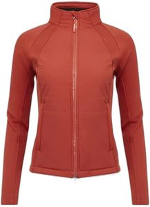 BRAND ZONE <b>Women's</b> Red Quilted Riding <b>Jacket</b> Full Zip Stand Collar Lightweight Softshell High Waist Equestrian Outdoor - Product Image 4