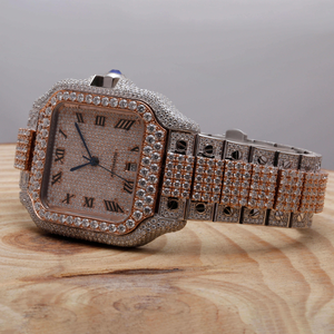 Bijoux les plus vendus avec diamants moissanite hip hop entièrement glacés et montre-bracelet de mode personnalisée en acier inoxydable pour hommes - Product Image 3