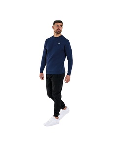 Sudadera de cuello redondo azul marino de algodón 100% de calidad superior personalizada OEM para hombre fabricada por Huzaifa Products - Product Image 3