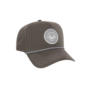 Casquette de golf professionnelle 5 panneaux perforée au laser respirante avec visière torsadée et cordon, personnalisation en silicone du logo du fabricant - Product Image 2