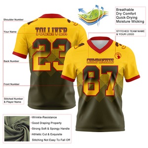 Camisetas de Fútbol Americano de Poliéster con Cuello en V, MOQ Bajo, para Jóvenes y Hombres, Ropa Deportiva de Equipo, Transpirable, Personalizable - Product Image 4
