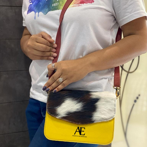 กระเป๋าสะพายไหล่หนังวัวขนเฟอร์รีไซเคิลสไตล์ตะวันตกใหม่คุณภาพสูงแฟชั่นหนังขนสัตว์รีไซเคิลหนังแท้สลิงกระเป๋าถือ - Product Image 1