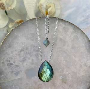 Magnifique collier en labradorite bijoux en argent sterling avec pierres précieuses collier chakra cadeau pour femme - Product Image 4