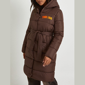 Hot Sale Unique Design Women's Long Hooded Puffer Jacket for Winter Warm Puffy Made Cotton Filling women's puffer coat - Product Image 6