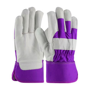 Gants de protection industriels en polyester fendu en cuir résistant aux coupures résistants aux coupures sans poudre sans silicone - Product Image 1