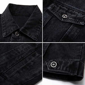 Vêtement d'hiver pour homme, coupe ajustée, tendance, confortable, manches longues, fermeture à boutons, veste avec poches à rabat sur le devant - Product Image 5