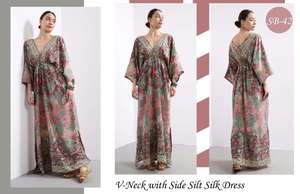 Women's Boho Brick Pattern Cross Back <b>Silk</b> <b>Maxi</b> <b>Dress</b> Flowy Summer Outfit for Beach Days, Vacations & Casual Chic - Product Image 4