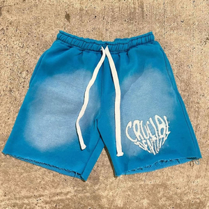 Short de Sport en éponge française été plage Fitness décontracté doux respirant toile taille moyenne imperméable fermeture à cordon - Product Image 3