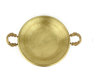 Panier à bonbons en laiton antique fait à la main bol à Fruits Vintage or martelé décoration de bureau à domicile avec pièce maîtresse technique polie - Product Image 4