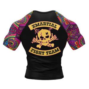 Rashguard de MMA y BJJ de Poliéster y Elastano de Alta Calidad al por Mayor 2024, Personalizado con Logotipo, Compresión Corta, Sublimación Larga - Product Image 5
