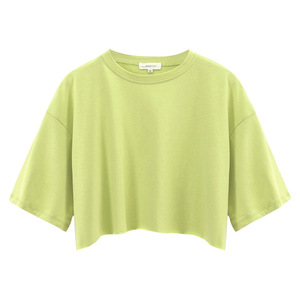 Camiseta corta de secado rápido de algodón ligero para mujer Diseño transpirable con impresión de logotipo personalizado para el verano - Product Image 6