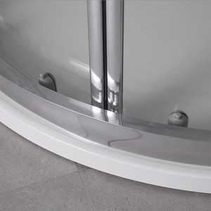 Mampara de Ducha Semicircular 90x90 H195 con Puerta Corredera Transparente y Perfiles Planos Modelo Ferrara - Product Image 4