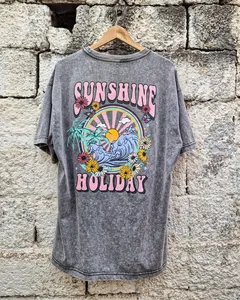 T-shirt vintage surdimensionné pour homme avec lavage à l'acide T-shirts graphiques personnalisés avec impression DTG 100% coton Streetwear grande taille - Product Image 4