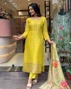 HIgh Quality Best Selling Fabric Viscose Organza Jacquard Kurti Pant With Stylish designer Dupatta In Embroidered Work <b>For</b> <b>Lady</b> - Product Image 6