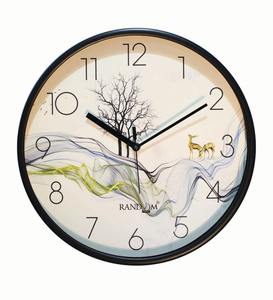 Horloge murale moderne silencieuse à aiguilles en quartz à affichage unique, noire, alimentée par piles, idéale pour la décoration de bureau - Product Image 1