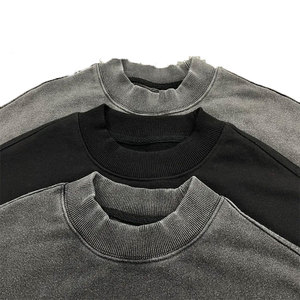 2024 talla grande Super pesado 220gsm grueso de gran tamaño gota hombro camiseta cuello redondo algodón boxy fit camiseta para hombres - Product Image 4