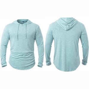 Venta al por mayor de los hombres 100% algodón sudaderas con capucha con mangas largas y bordado liso teñido con capucha para los hombres - Product Image 1