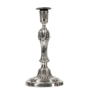 Bougeoir en aluminium moulé argenté - Product Image 4