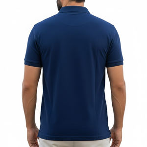 Vente en gros de chemises de golf à manches courtes en coton 100% tricoté solide, séchage rapide, haute qualité, logo brodé personnalisé, pour hommes, décontractées - Product Image 2